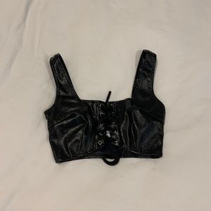 Princess Polly Leather Tie Top